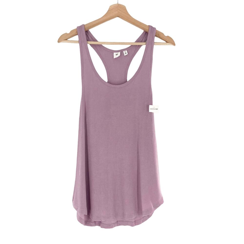 BP. Nordstrom Rib Scoop Drape Tank Top in Lavender Purple Racerback